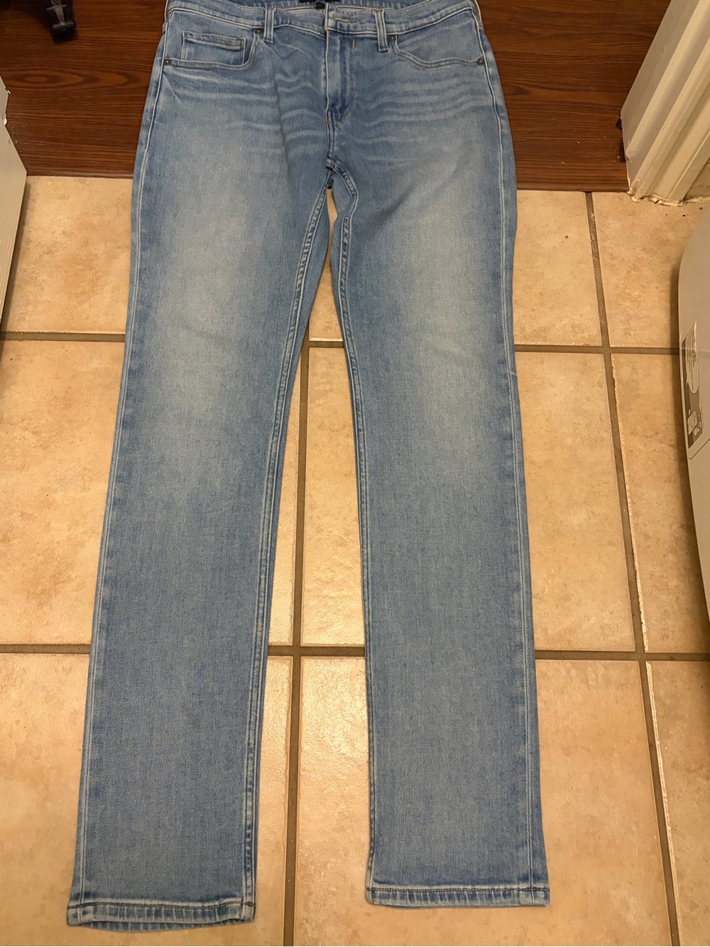 Womens PAIGE Light Wash Straight Leg Jeans